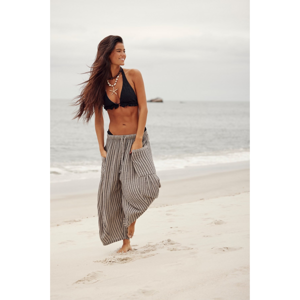 Striped Quinn Pant Charcoal Combo