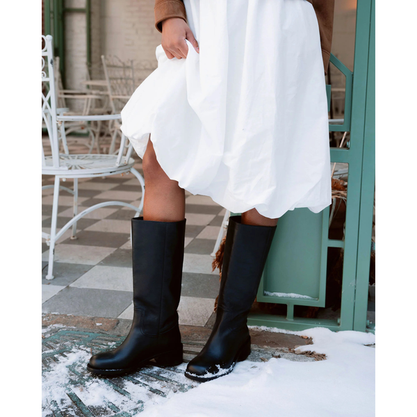 Riggs Black Leather Boots