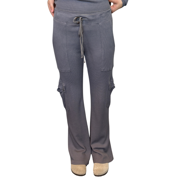Wide Leg Thermal Cargo Sweatpant