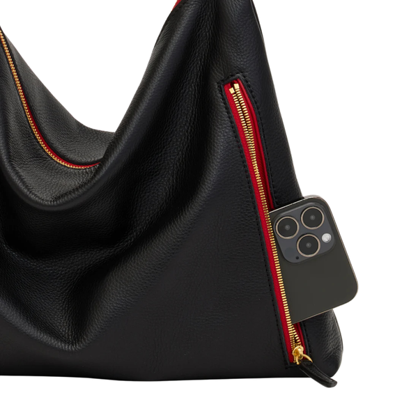 Kyle Large Black Gold Red Zip