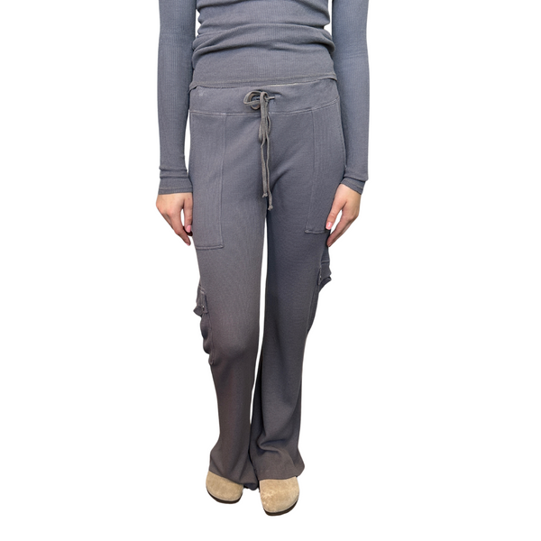 Wide Leg Thermal Cargo Sweatpant