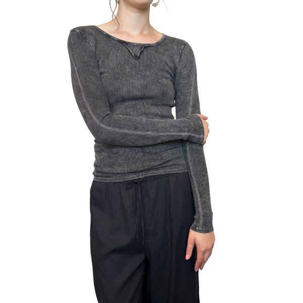 Long Sleeve Vintage Thermal Tee Mineral Wash