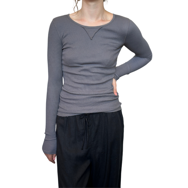 Long Sleeve Vintage Thermal Tee Cement