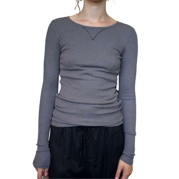 Long Sleeve Vintage Thermal Tee Cement