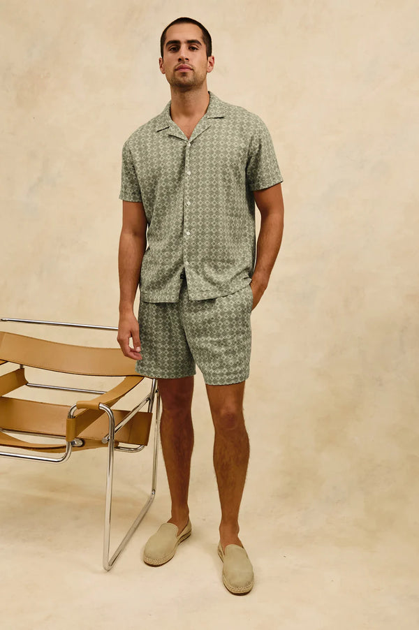 Aries Short Diamond Oat Olive