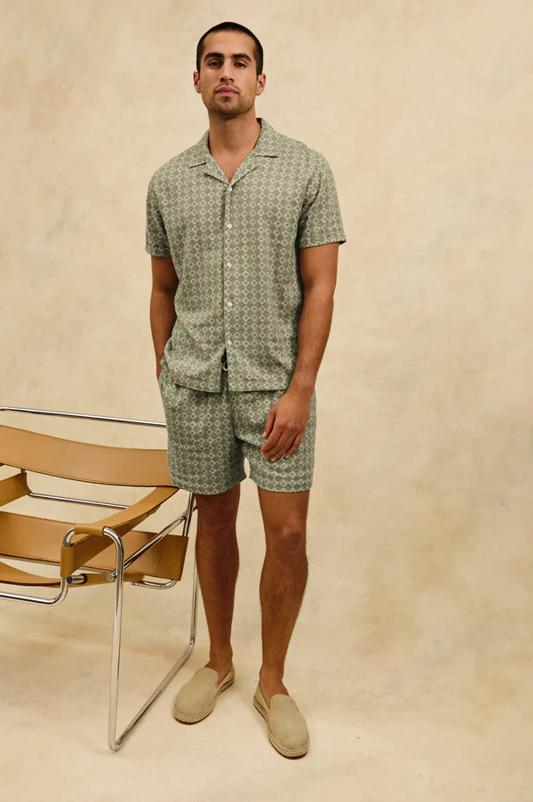 Atlas Shirt Diamond Oat Olive