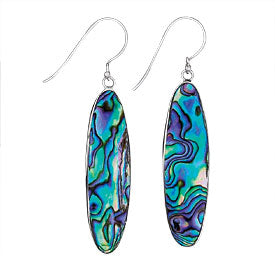 Long Oval Paua Shell Earrings