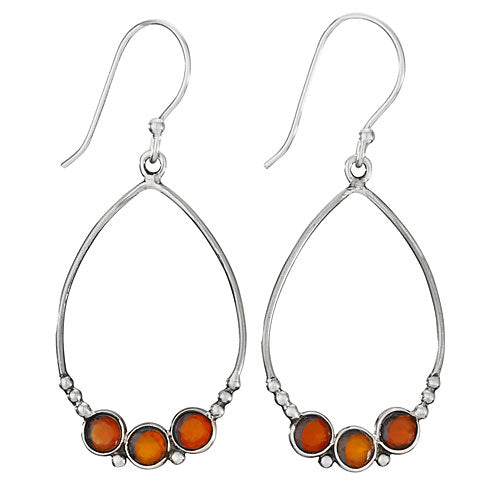 Oval Ear Carnelian Earrings