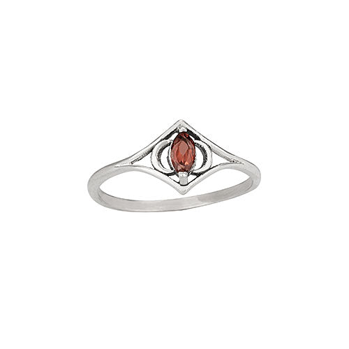 Small Open Garnet Ring