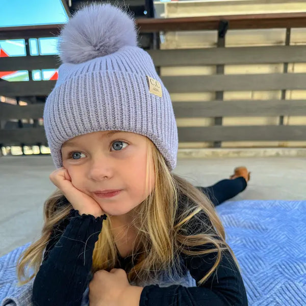 Kid's C.C Double Pom Ear Flap Beanie