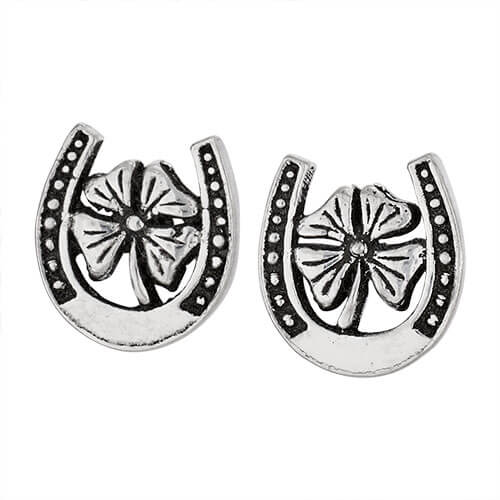 Clover Horseshoe Stud Earrings