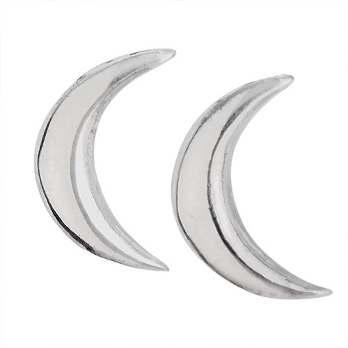 Shiny Crescent Moon Stud Earrings