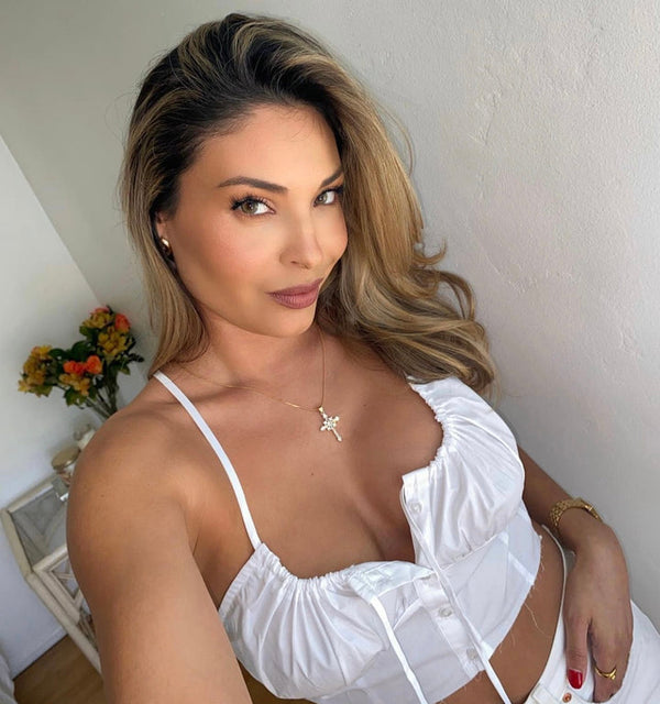 Morning Glory Cross Necklace