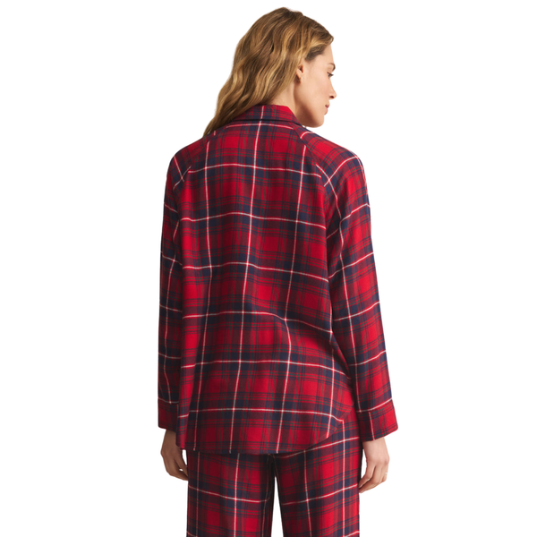 River Plaid Button Up Haute Red