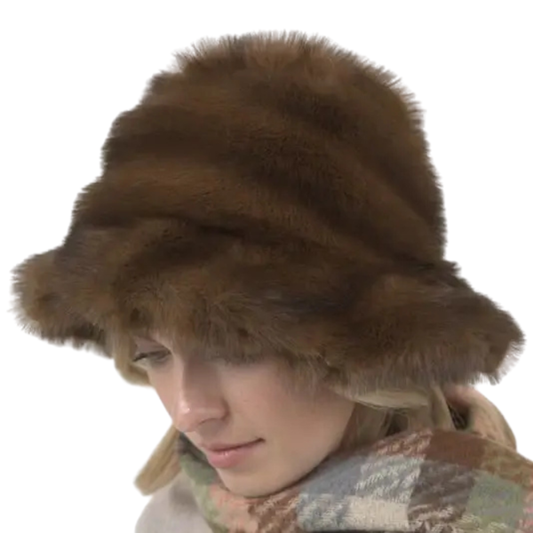 Swirl Faux Fur Bucket Hat
