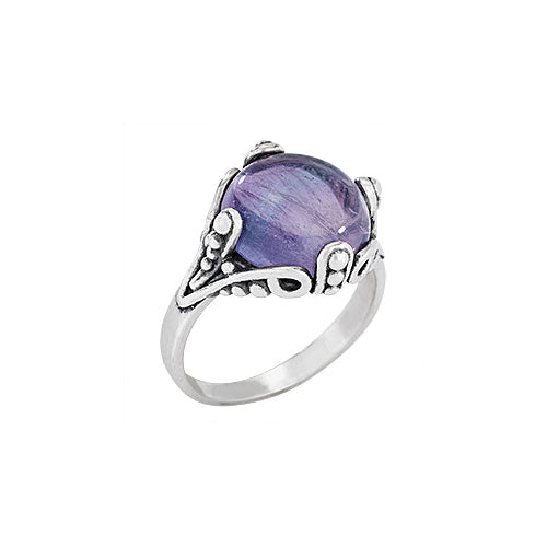 Flourite Dotted Prongs Ring