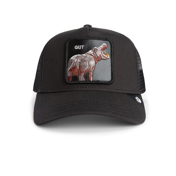 Gut Hippo Trucker Hat Black