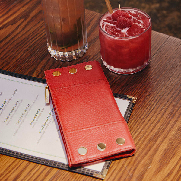 110 North Wallet Chili Red Leather