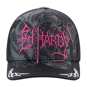 Cyber Logo Satin Trucker Hat, Black