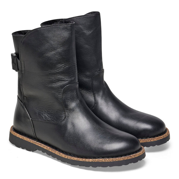 Upsalla Black Leather Shearling Boots