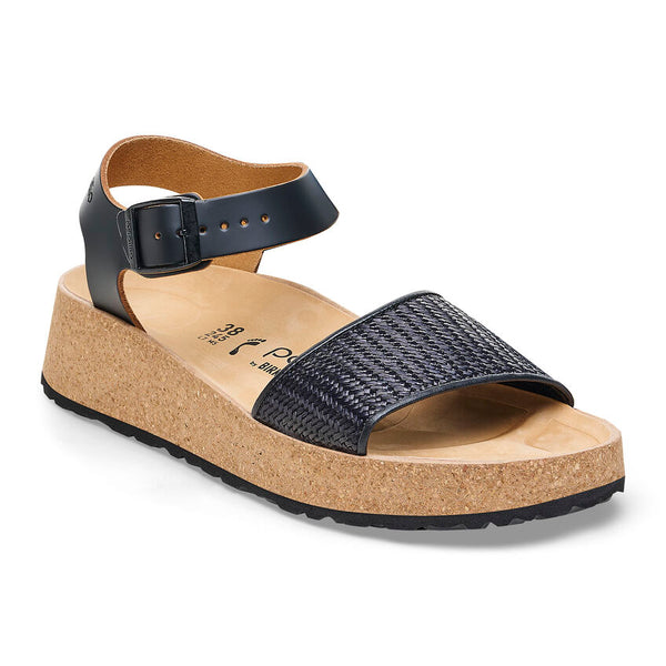 Glenda Black Raffia Sandal