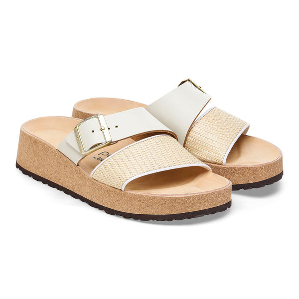 Almina White Raffia Sandal