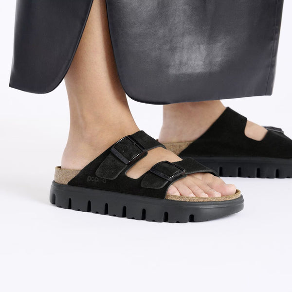 Arizona Platform Chunky Black Suede