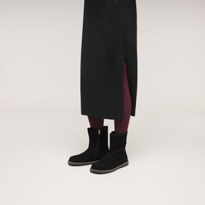 Uppsala Zip Shearling Suede Black