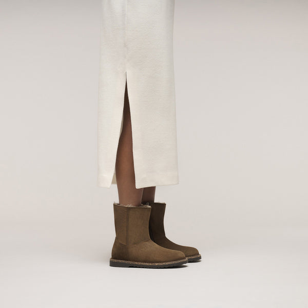 Uppsala Zip Shearling Suede Dark Tea