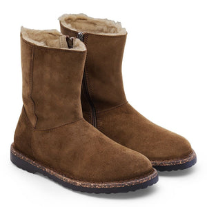 Uppsala Zip Shearling Suede Dark Tea
