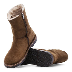 Uppsala Zip Shearling Suede Dark Tea