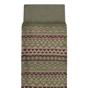 Cotton Pattern Knit Socks Pure Sage
