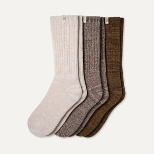 Women's Rib Knit Slouchy Crew 3 Pack Burnt Cedar/Moonlight/Coffee Grounds
