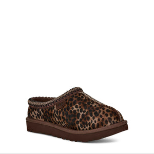 Leopard print slipper on a white background