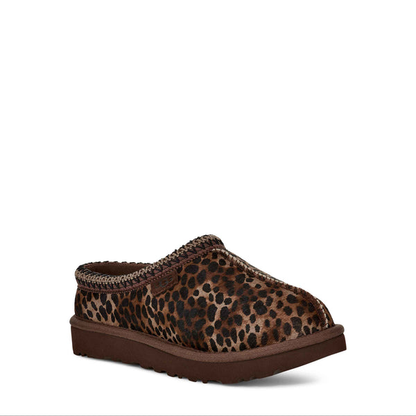 Leopard print slipper on a white background