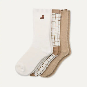 Women's UGG Classic Crew 3 Pack Classic Boot/ Plaid/ Sand