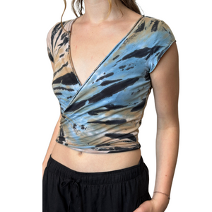 Short Sleeve Wrap Top Power