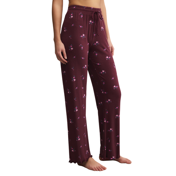 At Ease Ditsy Pant Merlot