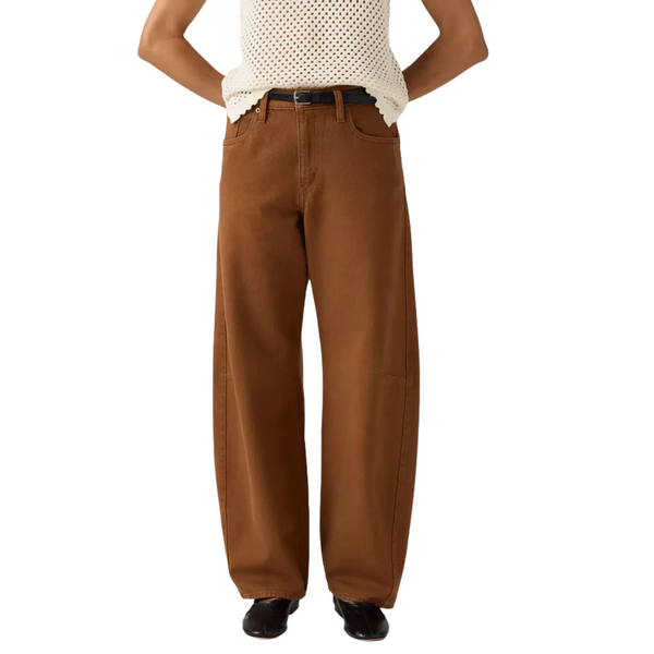 Baggy Dad Barrel Washed Bison Jeans