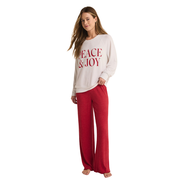 Dawn Smocked Rib Pant Red