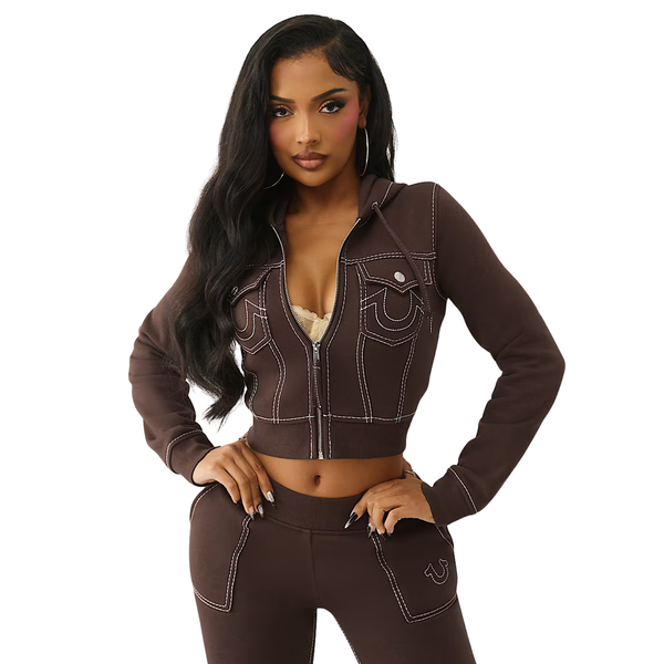 Big T Shrunken Zip Hoodie Burlwood