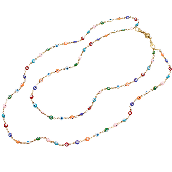 Evil Eye Layering Necklace Multi Color