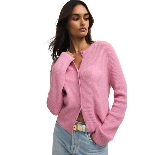 Medina Rib Cardigan Pink Crush