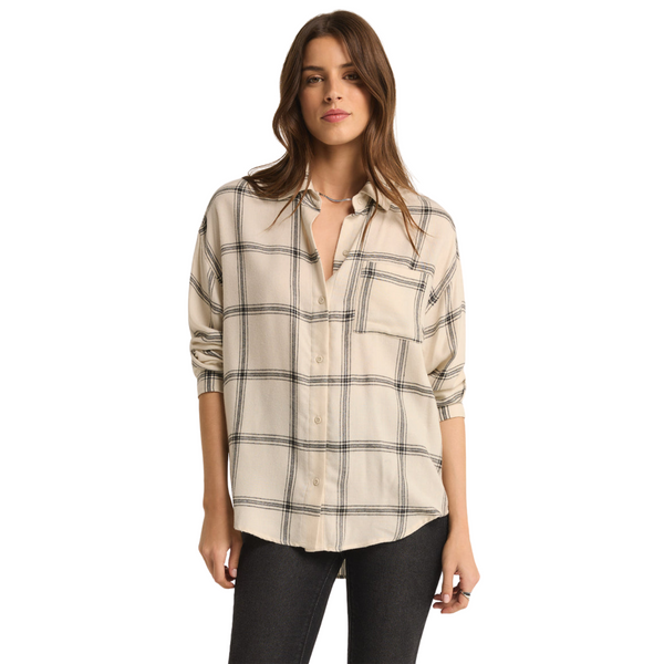 River Plaid Button Up Sea Salt