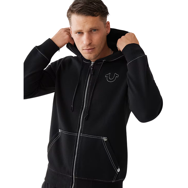 Big T Zip Up Hoodie Jet Black