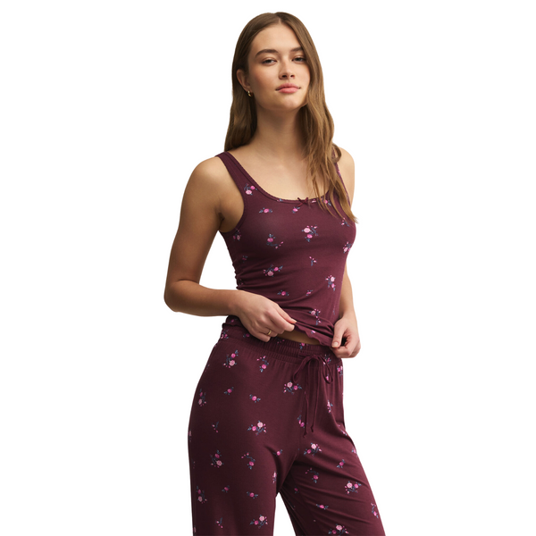 Shania Ditsy Tank Merlot