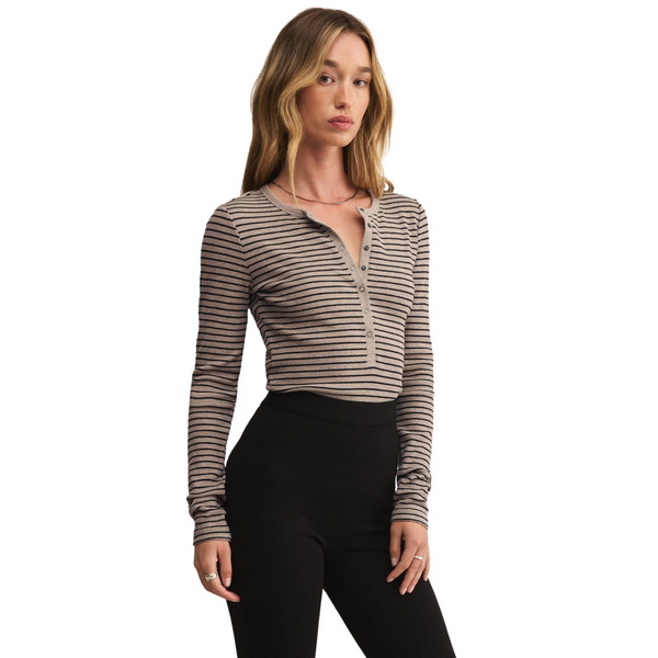 Stella Stripe Modal Rib Henley