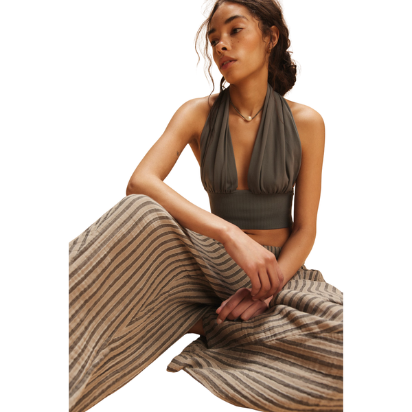 Striped Quinn Pant Charcoal Combo