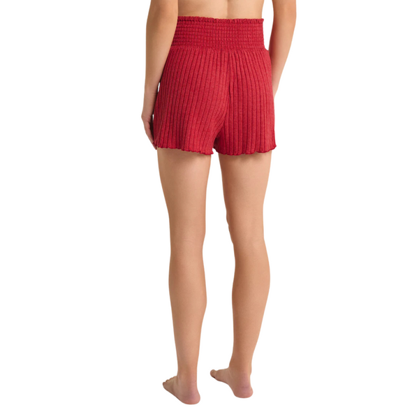 Dawn Smocked Rib Short Red