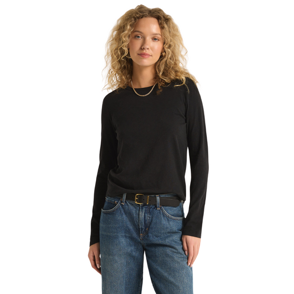 Modern Slub Long Sleeve Tee Black